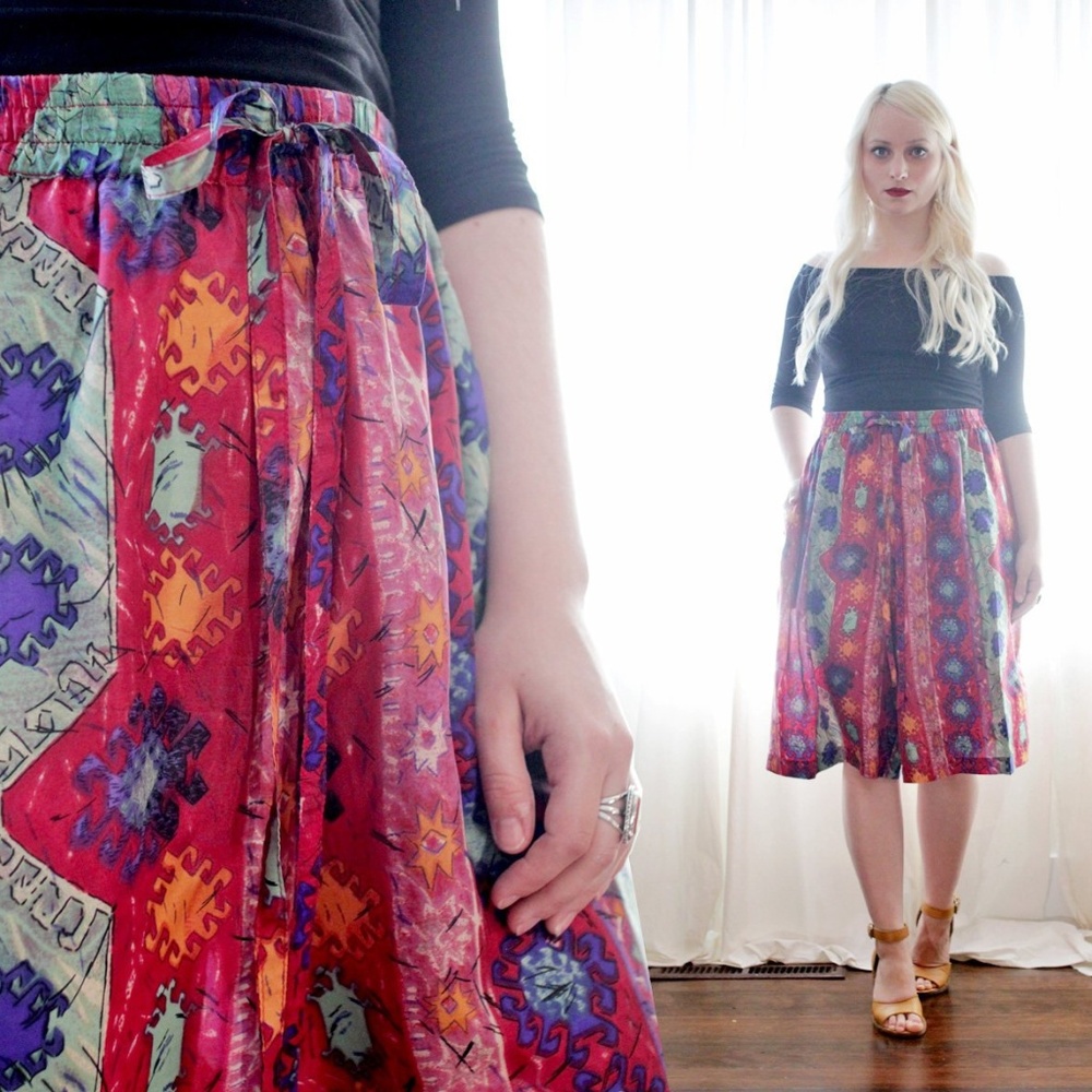 100% silk shorts skirt